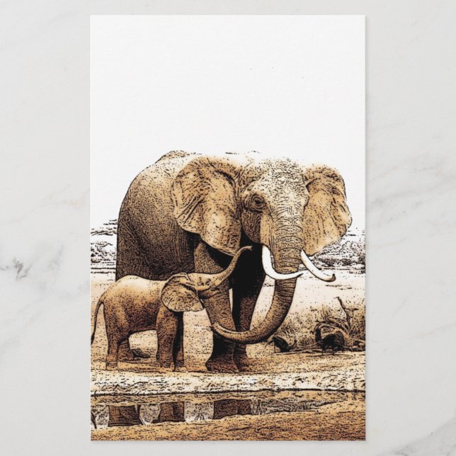 Papelería Familia Elephant (Anverso)