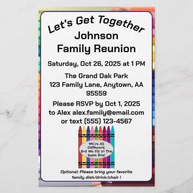 Papelería Family Reunion Stationery Paper (Anverso)