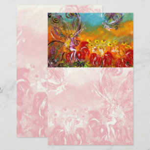 PAPELERÍA FANTASÍA DE FLORES ROJOS