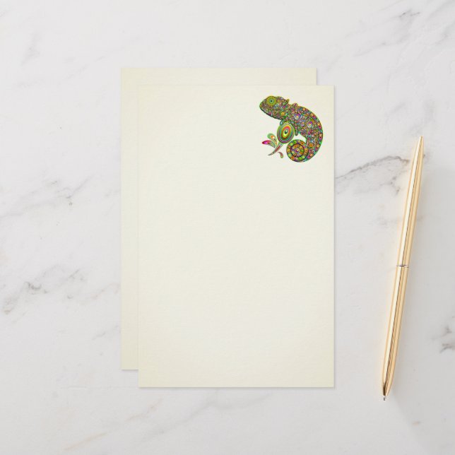 Papelería Fantasía psicodélica de Chameleon (Anverso/Reverso In Situ)