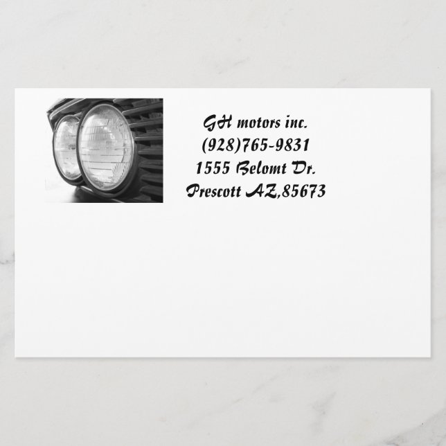 Papelería Faros BMW (Anverso)