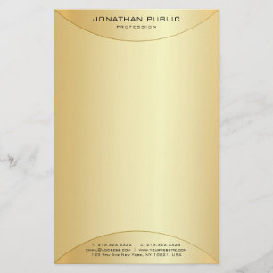 Papelería Faux Gold Elegant Modern Personalized Template