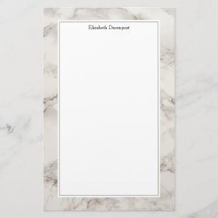 Papelería Faux Marble Alabaster Taupe Tan Modern