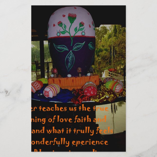 Papelería Feliz amor de Pascua, fe y deseos de esperanza (Anverso)