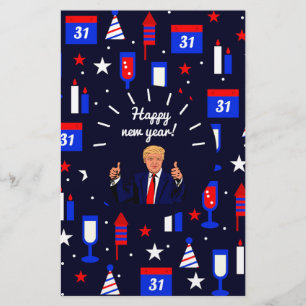 Papelería feliz año nuevo donald trump