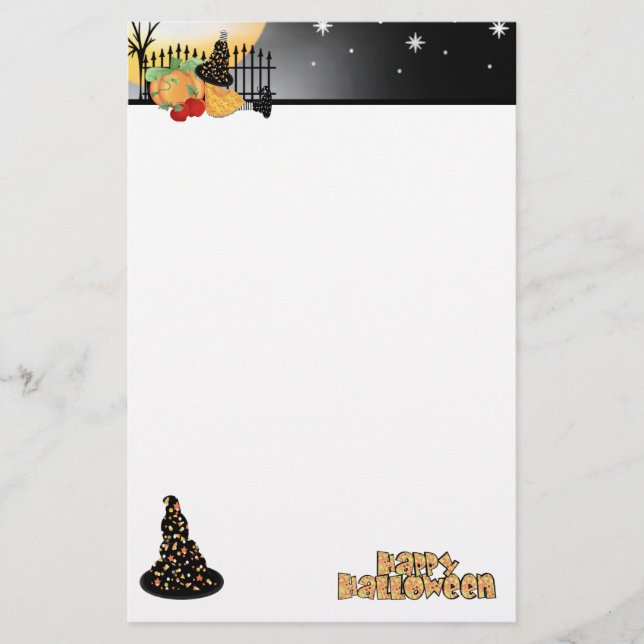 Papelería Feliz Bruja de Halloween (Anverso)