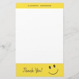 Papelería Feliz Cara Sonriente Gracias Agregar Nombre