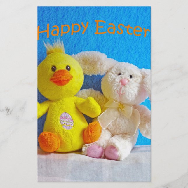 Papelería Feliz Chick de Pascua + Conejo (Anverso)
