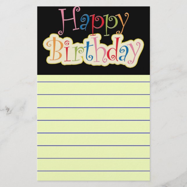 Papelería Feliz cumpleaños (Anverso)