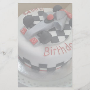 Papelería feliz cumpleaños coche de carreras
