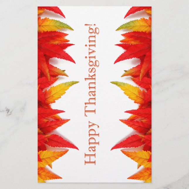 Papelería ¡Feliz Día de Acción de Gracias! (Anverso)