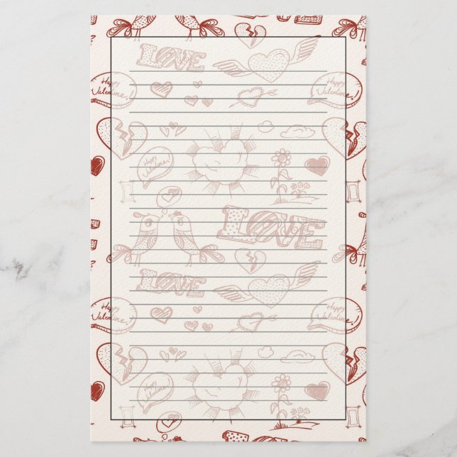 Papelería Feliz Día de San Valentín (Anverso)