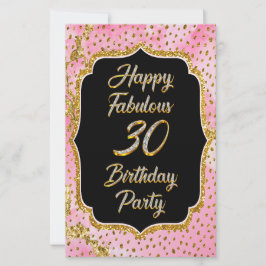Papelería Feliz fabuloso 30 cumpleaños, Fiesta de invitacion
