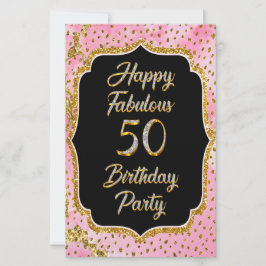 Papelería Feliz fabuloso 50.º Fiesta de invitaciones por cum