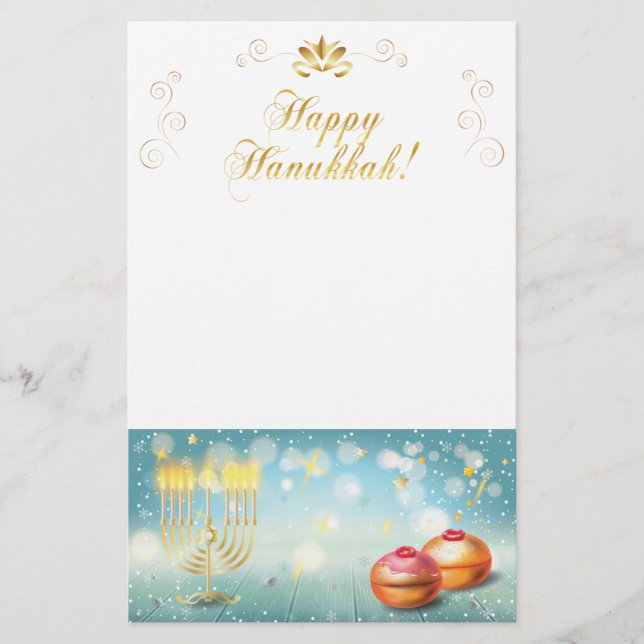 Papelería Feliz Festival de Hanukkah decoración festiva (Anverso)