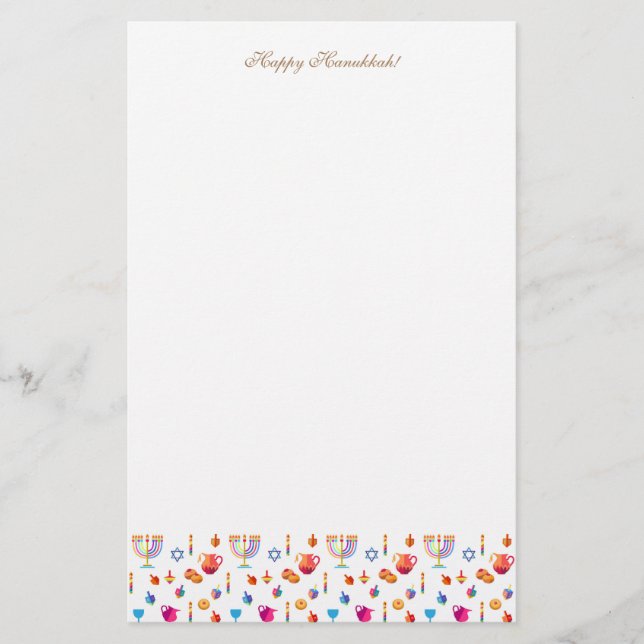 Papelería Feliz Festival Fiesta de las luces de Hanukkah Her (Anverso)