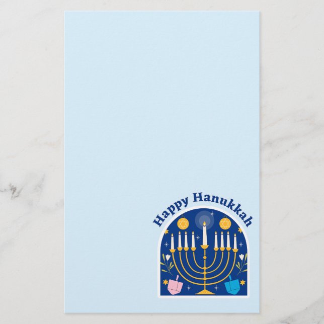 Papelería Feliz Fiesta de Hanukkah (Anverso)