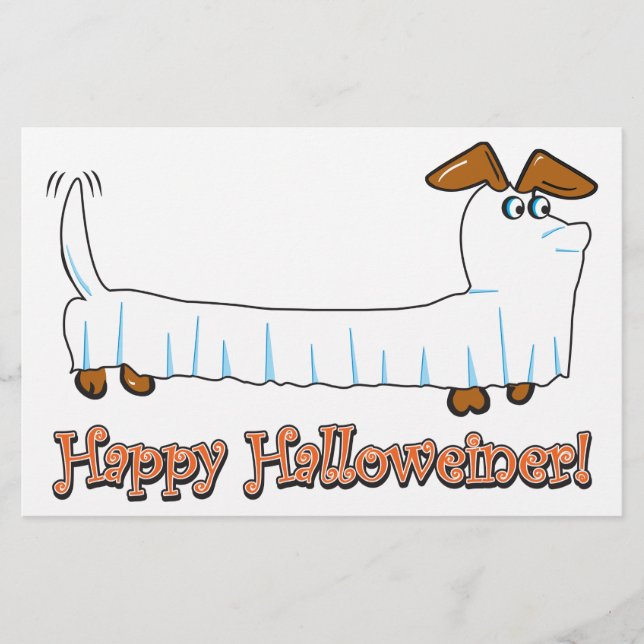 Papelería Feliz Halloween Dachshund (Anverso)