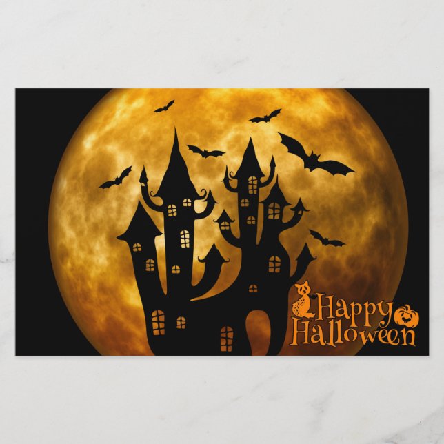 Papelería Feliz Halloween (luna llena) (Anverso)