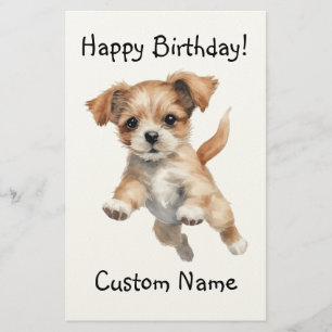 Papelería Feliz Jumping Dog Art - Regalo de cumpleaños feliz