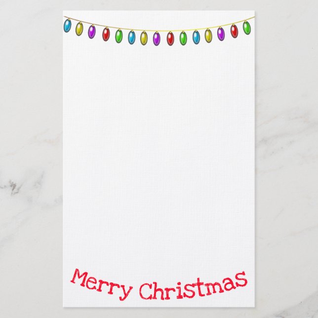 Papelería Feliz Navidad con luces de Navidades (Anverso)