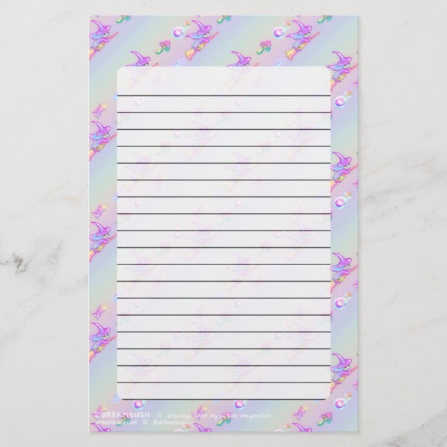 Papelería Feliz patrón de arco iris de bruja brillante Paste (Anverso)