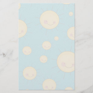 Papelería feliz patrón de sol de kawaii