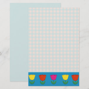 Papelería Felt Look Tulips y Gingham Checks Country Style