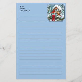 Papelería Fiesta de Navidad de Cardenales Azul