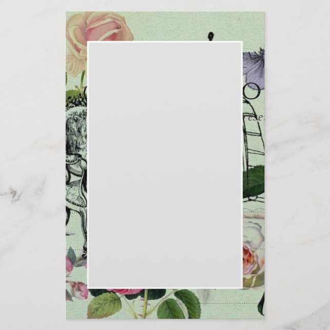 Papelería Fiesta de París rosa rosa rosa francés de la Casa  (Anverso)