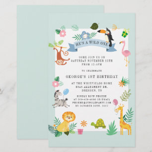 Papelería Fiesta Salvaje Safari Animales de la Jungla 1er Cu
