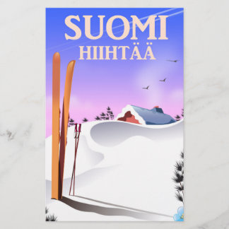 Papelería Finlandia Esquía (Finlandia para esquiar)