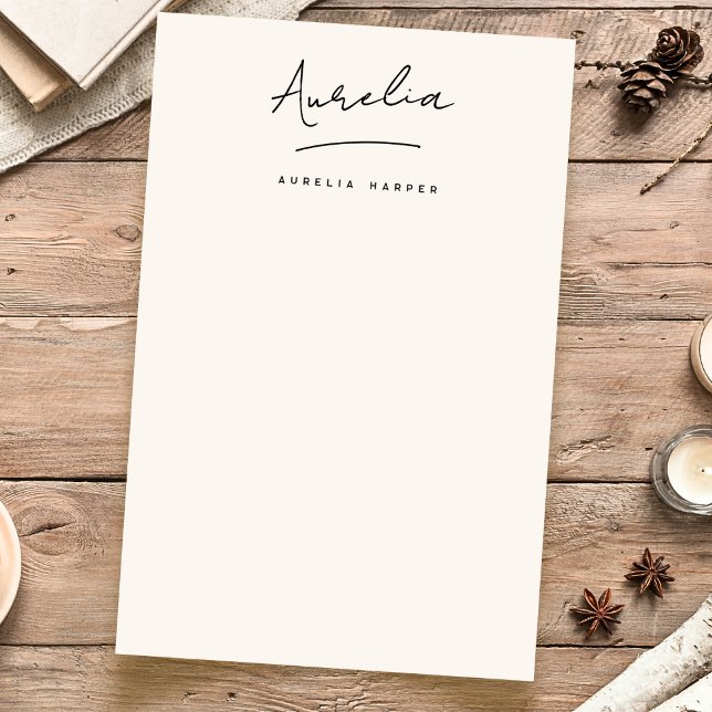 Papelería Firma de monograma Neutral simple personalizada (Subido por el creador)