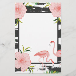 Papelería Flamingo rosa de banda moderna