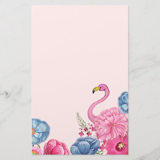 Papelería Flamingo rosa exótico 2 (Anverso)