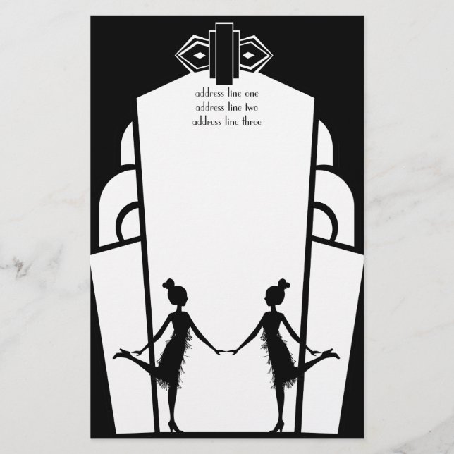 Papelería Flappers Art-Deco (Anverso)
