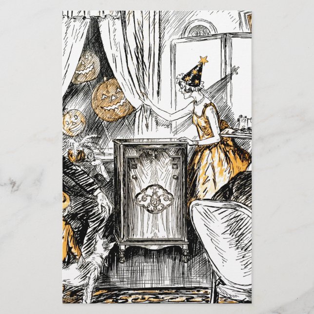 Papelería Flappers de cosecha de halloween (Anverso)