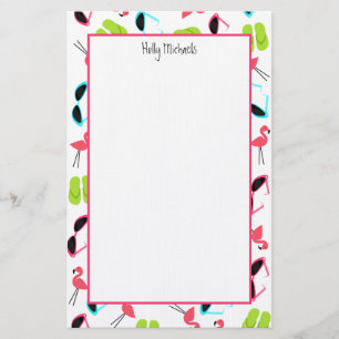 Papelería Flips-flopes de los flamencos y efectos de