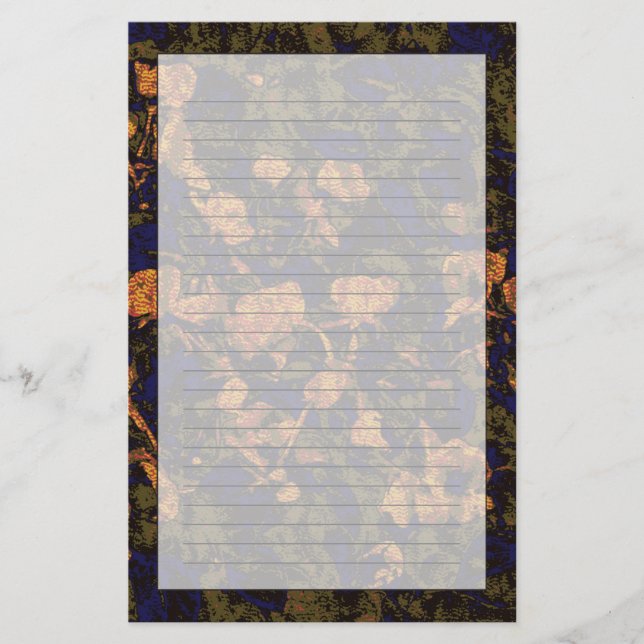 Papelería Flor anaranjada contra modelo del camuflaje de la (Anverso)