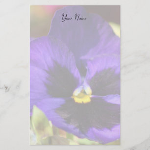 Papelería Flor azul del pensamiento inmóvil