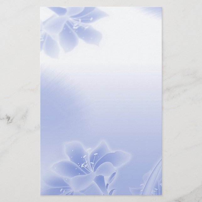 Papelería Flor azul misty (Anverso)
