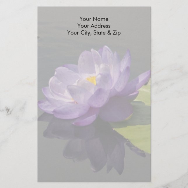 Papelería Flor azul morada de Lotus Waterlily (Anverso)