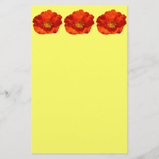 Papelería Flor colorida de adormidera roja de Alaska