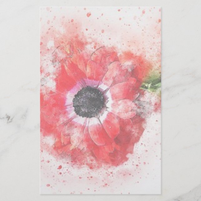 Papelería Flor de acuarela rosa (Anverso)