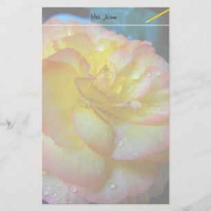 Papelería flor de begonia amarillo bonito