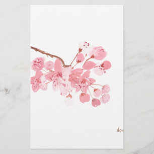 Papelería Flor de cerezo acuarela original