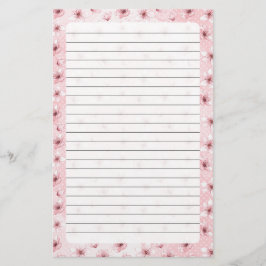 Papelería Flor de cerezo, tamaño de la escalera: 5,5" x 8,5"