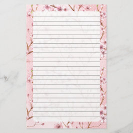 Papelería Flor de cerezo, tamaño de la escalera: 5,5" x 8,5"