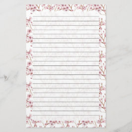 Papelería Flor de cerezo, tamaño de la escalera: 5,5" x 8,5"