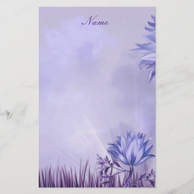 Papelería Flor de flores de Stationery Lilac Mauve (Anverso)